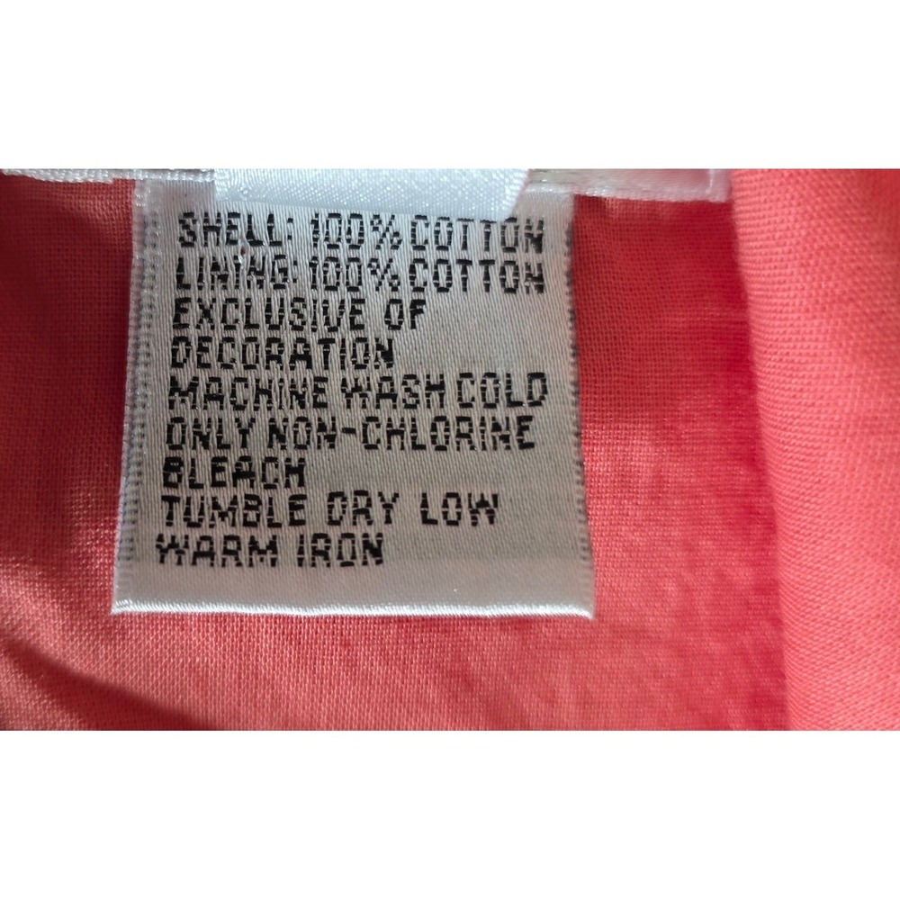 Talbots Cotton Flamingo Skirt Womens 10P Coral Embroirdery Preppy Vacation - Picture 9 of 9